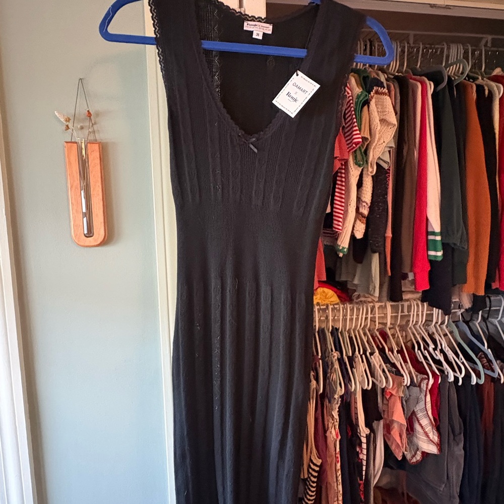 NWT Rouje Black Sleeveless Ribbed Dress